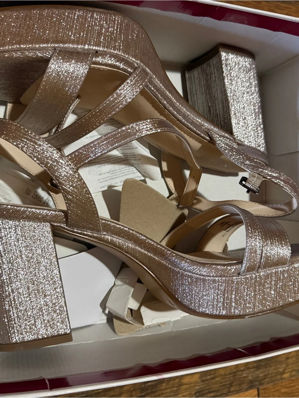 Xappeal Champagne Platform Block Heel Sandals